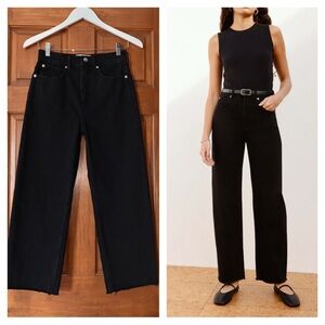 NEW EVERLANE Way High Jeans in Coal 24 Short Cropped Black